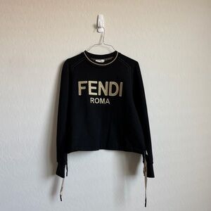 Fendi Black Embroidered Sweatshirt Sz. S